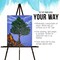64&#x22; High Black Torrey Wooden A-Frame Tripod Studio Artist Floor Easel, Adjustable Tray Height, Hold 40&#x22; Canvas, Wood Display Holder Stand for Painting